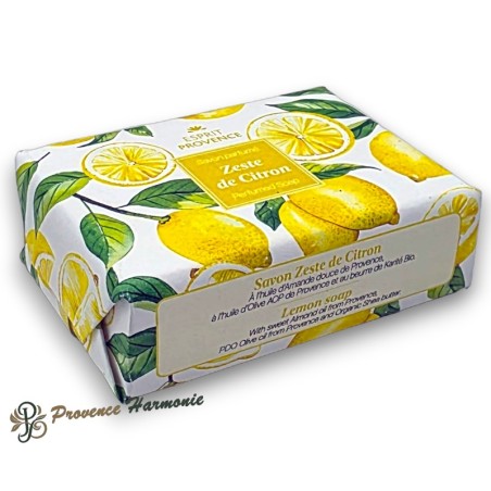 Savon Zeste de Citron à l'huile d'amande douce de Provence 140 g Esprit Provence