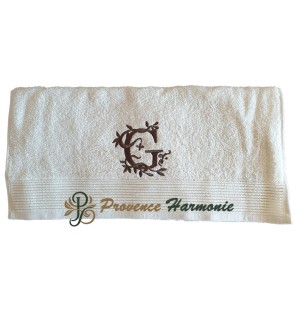 SERVIETTE 50 X 100 BRODÉE PERSONNALISÉE INITIALE LETTRE G