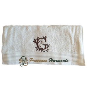 Serviette de Toilette Brodée Lettre G