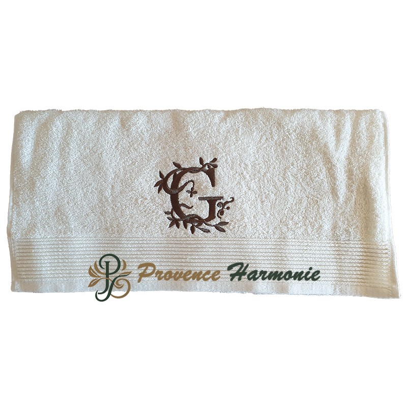 Serviette de Toilette Brodée Lettre G
