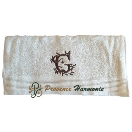 TOWEL 50 X 100 PERSONALIZED EMBROIDERED INITIAL LETTER G