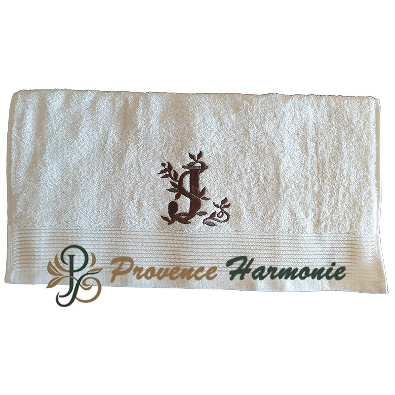 Serviette de Toilette Brodée Lettre J Serviette de Toilette Brodée Lettre J
