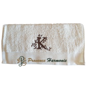 Asciugamano ricamato con lettera K