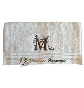 Serviette de Toilette Brodée Lettre M