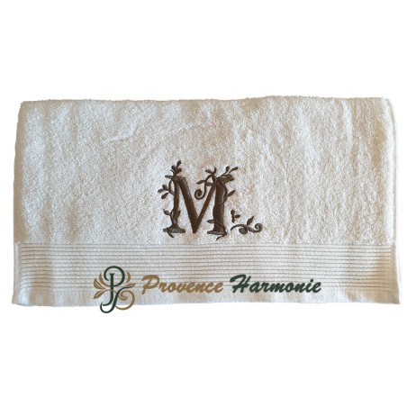 TOWEL 50 X 100 PERSONALIZED EMBROIDERED INITIAL LETTER M