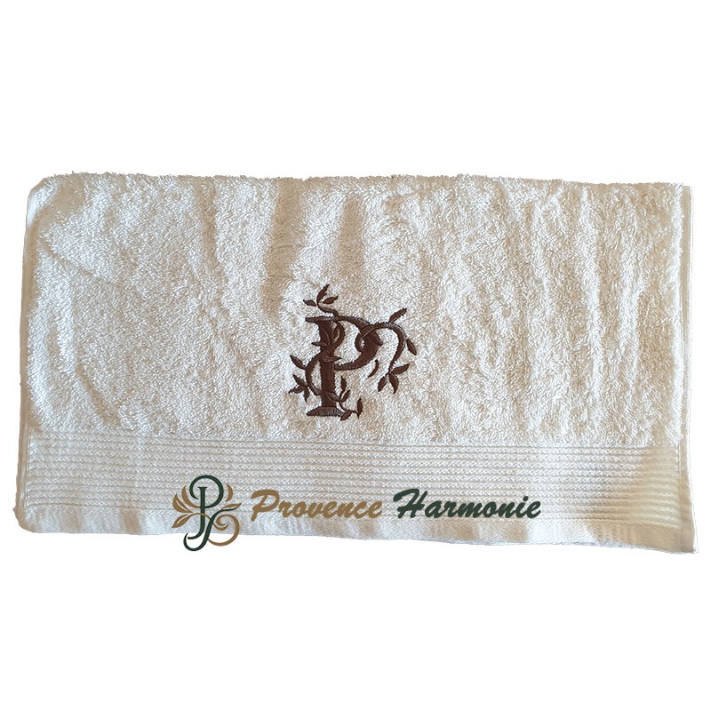 Serviette de Toilette Brodée Lettre P Serviette de Toilette Brodée Lettre P
