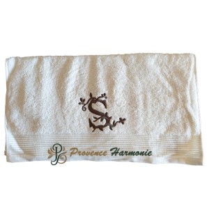 SERVIETTE 50 X 100 BRODÉE PERSONNALISÉE INITIALE LETTRE S