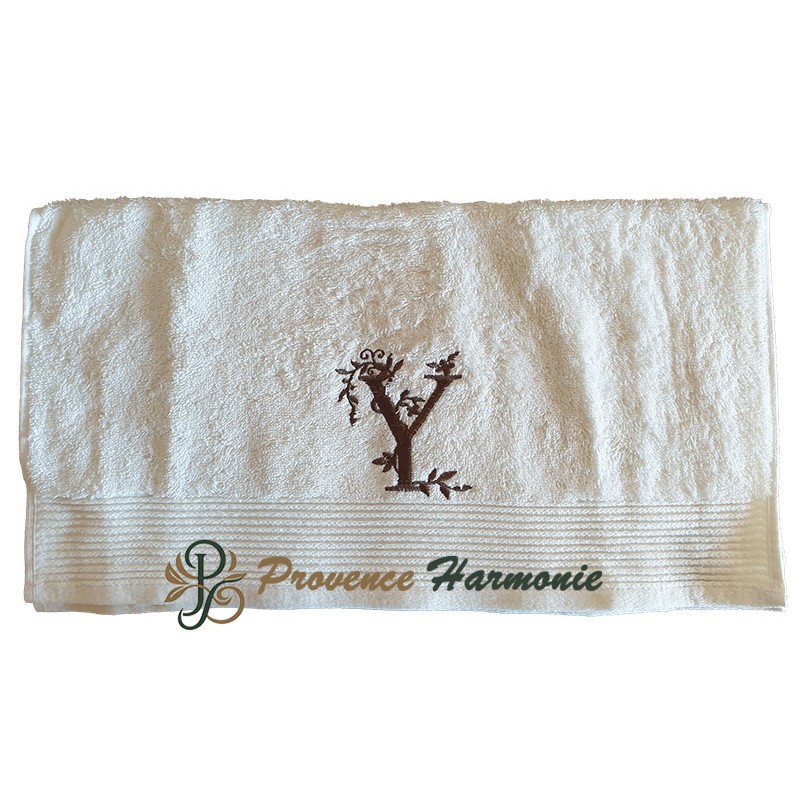 SERVIETTE 50 X 100 BRODÉE PERSONNALISÉE INITIALE LETTRE Y