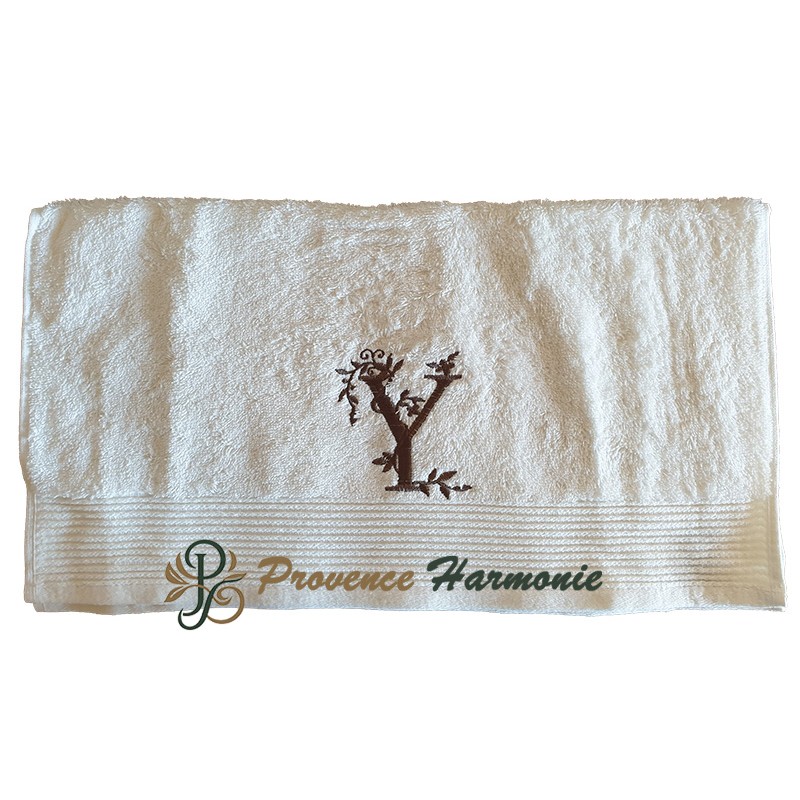 Serviette de Toilette Brodée Lettre Y Serviette de Toilette Brodée Lettre Y