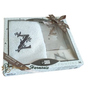 Estuche de Regalo Personalizado Inicial Z, Toalla de Invitado, Jabonera, Jabón