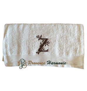 SERVIETTE 50 X 100 BRODÉE PERSONNALISÉE INITIALE LETTRE Z