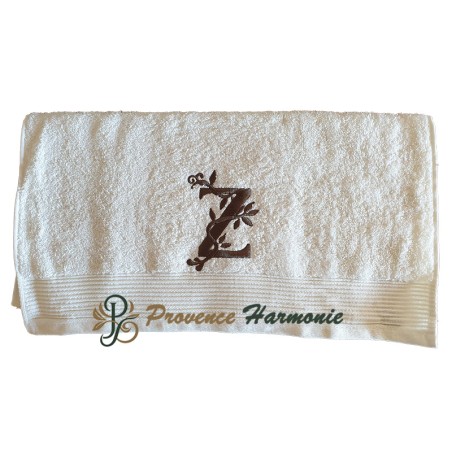 SERVIETTE 50 X 100 BRODÉE PERSONNALISÉE INITIALE LETTRE Z