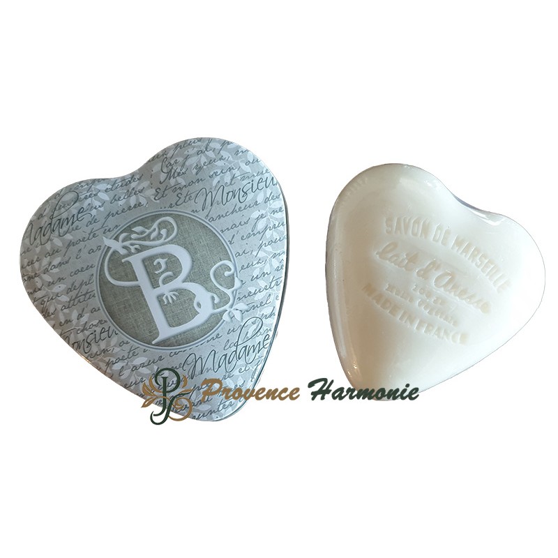 HEART-SHAPED BOX DECO LETTER B AND ITS DONKEY MILK SOAP