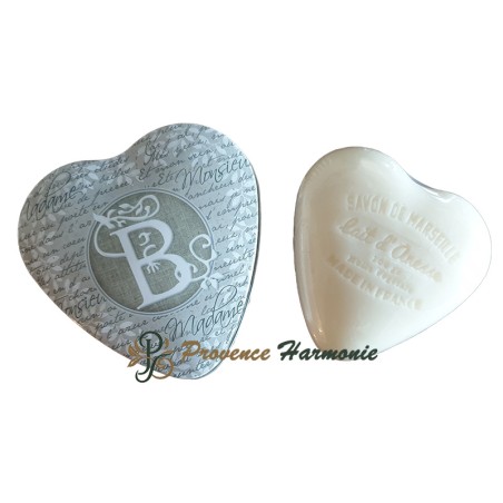 HEART-SHAPED BOX DECO LETTER B AND ITS DONKEY MILK SOAP