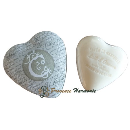 HEART-SHAPED BOX DECO LETTER C AND ITS DONKEY MILK SOAP