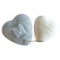 Heart-shaped box with letter M and donkey milk soap