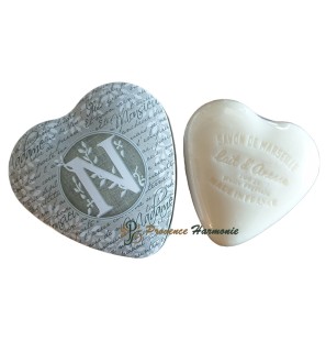 HEART-SHAPED BOX DECO LETTER N AND ITS DONKEY MILK SOAP