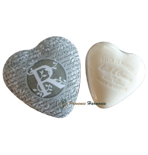 HEART-SHAPED BOX DECO LETTER R AND ITS DONKEY MILK SOAP