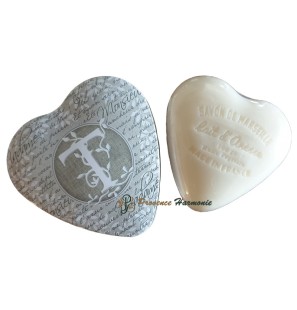 SCATOLA A FORMA DI CUORE DECO LETTERA T E IL RELATIVO SAPONE AL LATTE D'ASINA