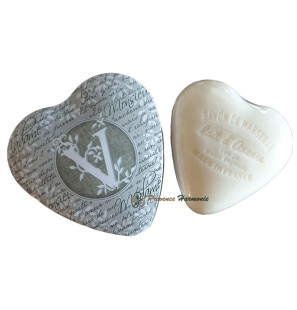 HEART-SHAPED BOX DECO LETTER V AND ITS DONKEY MILK SOAP