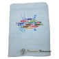 SKY BLUE BATH TOWEL EMBROIDERED DANCE OF SARDINES