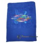 ROYAL BLUE BATH TOWEL EMBROIDERED DANCE OF SARDINES