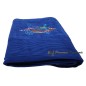 ROYAL BLUE BATH TOWEL EMBROIDERED DANCE OF SARDINES