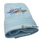 Toalla de Baño Azul Cielo Bordado Danza de las Sardinas