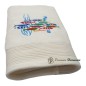 Ecru Bath Towel Embroidered Sardine Dance Ecru Bath Towel Embroidered Sardine Dance