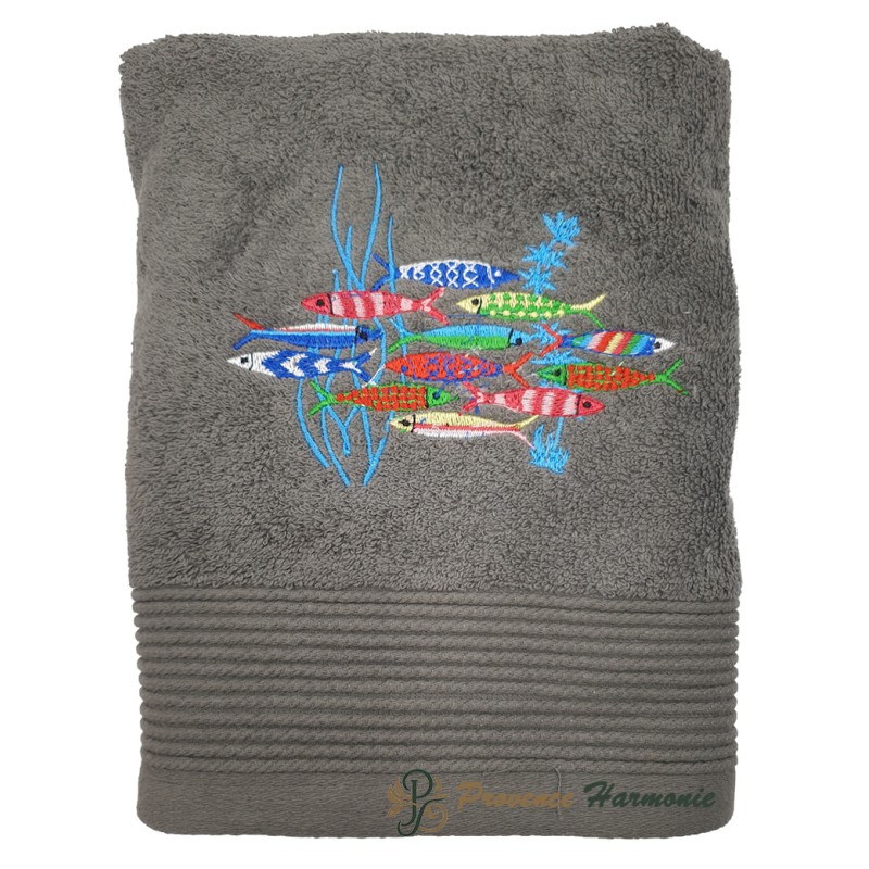 Asciugamano da Bagno Quarzo Ricamato Danza delle Sardine Asciugamano da Bagno Quarzo Ricamato Danza delle Sardine