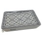 Jabonera rectangular con flores de lis negro y gris Jabonera rectangular con flores de lis negro y gris