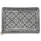 Jabonera rectangular con flores de lis en negro y gris