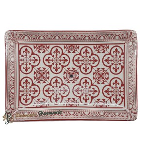 Porte-savon rectangle Fleurs de lys couleur rouge