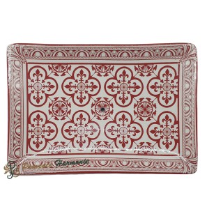 Rectangular Soap Dish Red Fleur-de-Lis