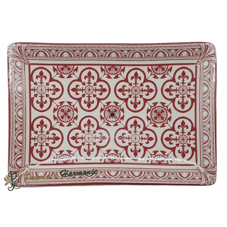 Rectangular Soap Dish Red Fleur-de-Lis