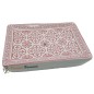 Jabonera rectangular con flores de lis rosas Jabonera rectangular con flores de lis rosas