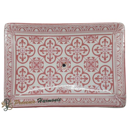 Jabonera rectangular con flores de lis rosas