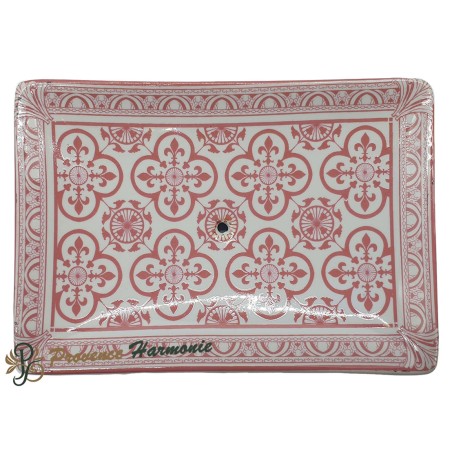 Porte-savon rectangle Fleurs de lys couleur rose