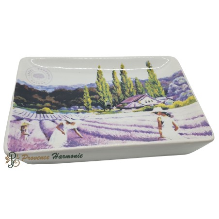 Rectangular soap dish Lavender field and washerwomen