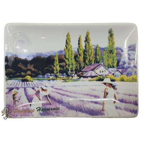 Rectangular soap dish Lavender field and washerwomen