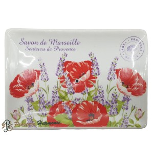 Rectangular Soap Dish Lavender Poppy