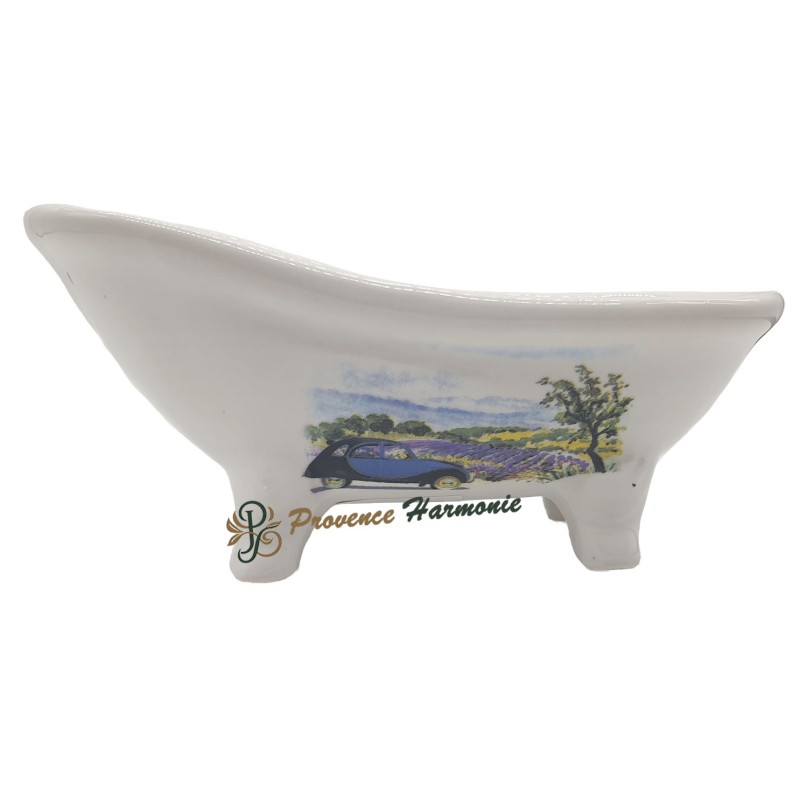 Soap dish antique bath Lavender field blue car