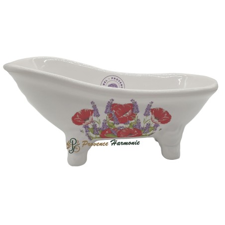 Jabonera de baño antigua Lavanda y Amapola