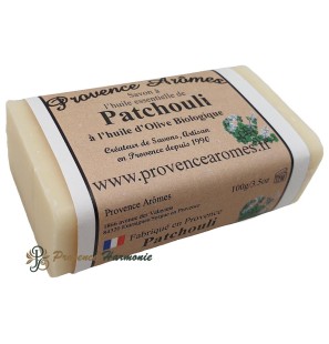 Jabón con aceite esencial de pachulí y aceite de oliva ecológico