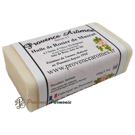 Savon Huile de Rosier de Muscat, bois de rose, bois de hô et huile d'olive Bio